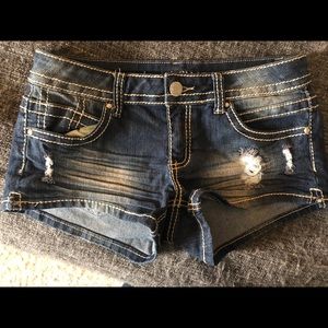 Distressed Jean Shorts-5